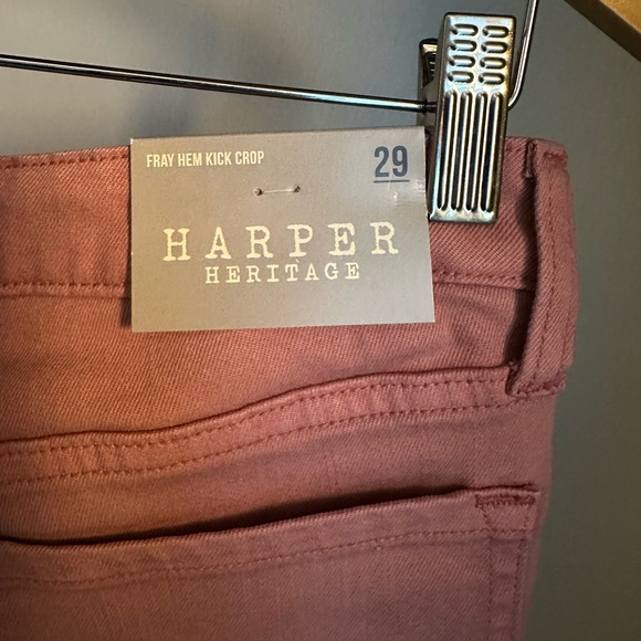 NWT Harper Heritage Mauve Frayed Kick Crop Jeans size 29 - Picture 5 of 7